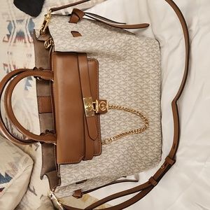 Michael Kors Logo Charm Hamilton legacy large belted handbag